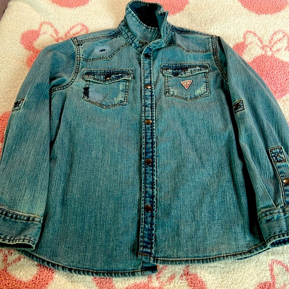 Guess Jeans Distressed Buttoned Top